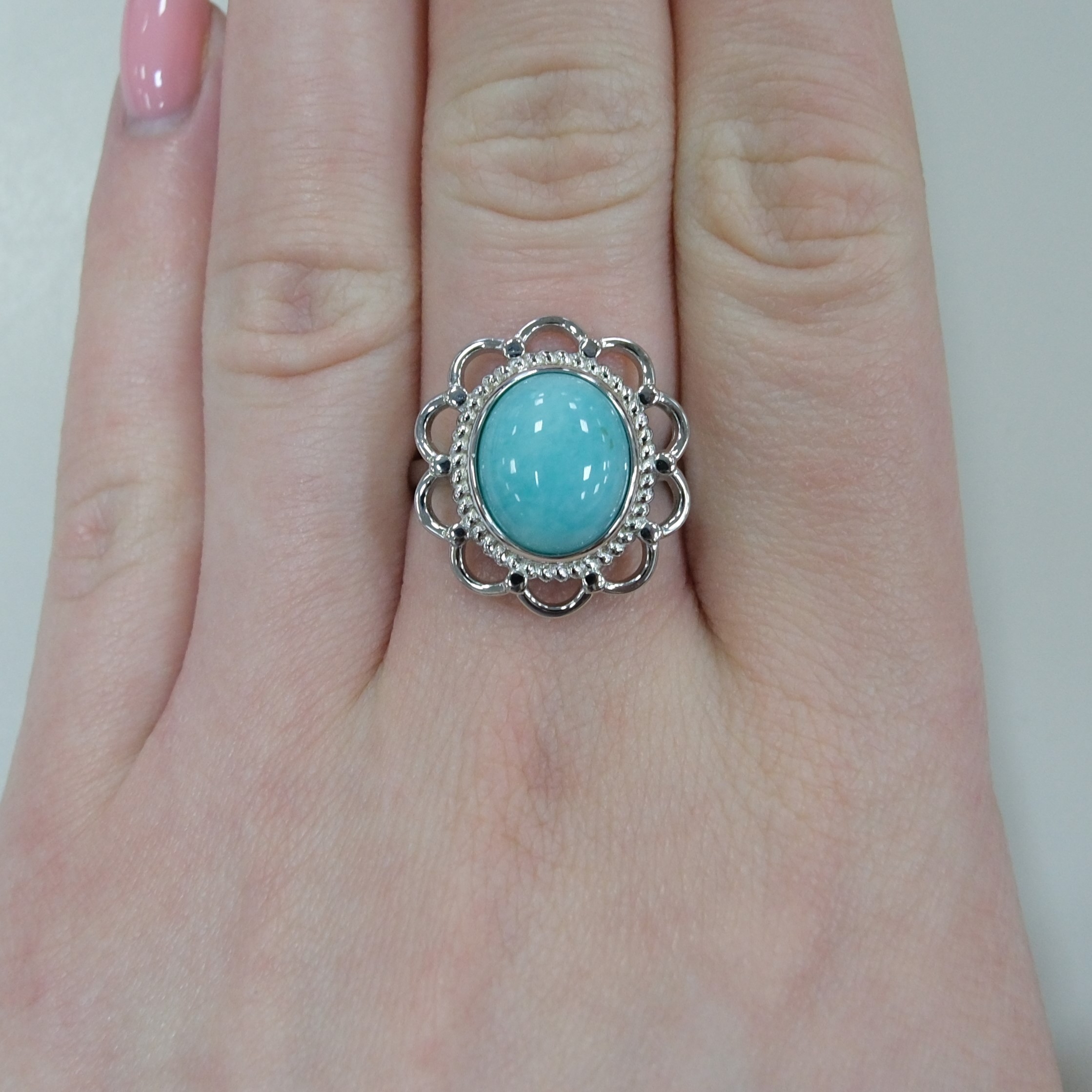 Серебряное кольцо с амазонитом